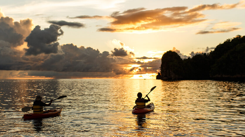 Sunset on a kayak is an exquisite experience!