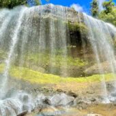 The largest waterfall in Palau with a width of 30 meters and a height of 30 meters