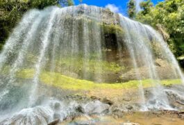 The largest waterfall in Palau with a width of 30 meters and a height of 30 meters